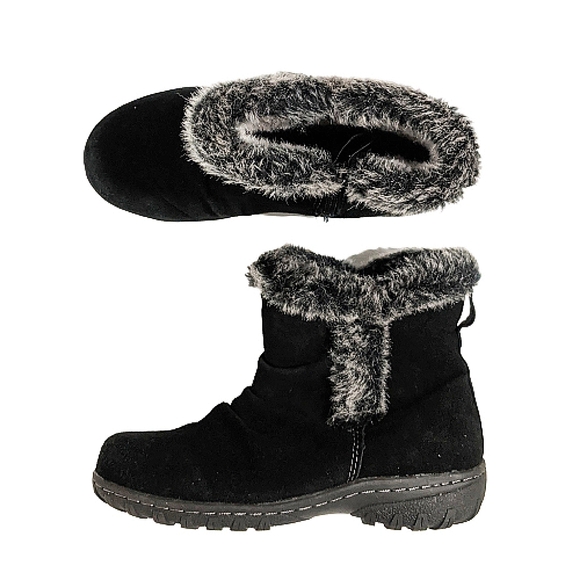 Khombu lisa Black leather ankle boots size 6 - Picture 1 of 5